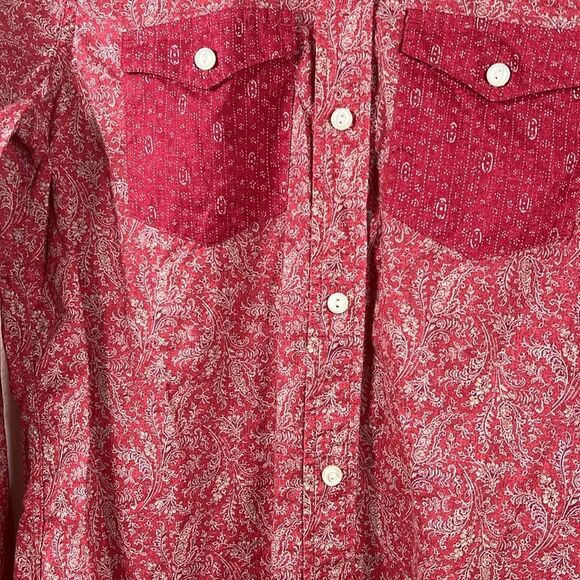 Lauren Ralph Lauren vintage large western red/white paisley/floral shirt - Picture 2 of 5
